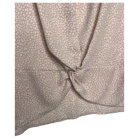 Adrianna Papell Top Womens M V Neck Long Sleeve Geometric Twisted Hem Light Pink - Picture 3 of 12